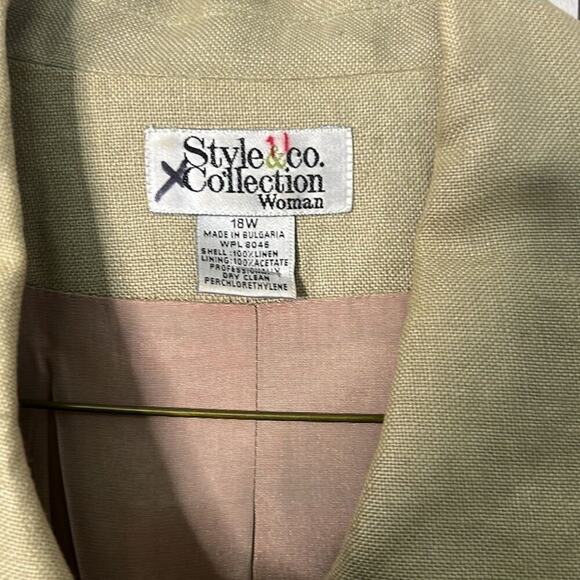 STYLE & CO WOMAN COLLECTION SKIRTSUIT 100% LINEN SIZE 18W - Picture 3 of 4